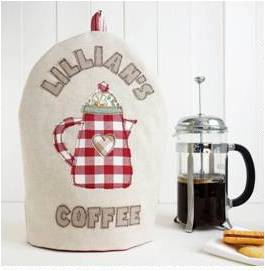 For coffee lovers: Personalised Cafetiere Cosy 