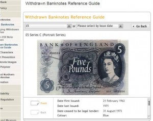 Bank of England all the £5 notes since 1793